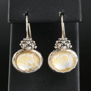 Michael Dawkins Sterling Quartz and Mother-of-Pearl Doublet Drop Earrings